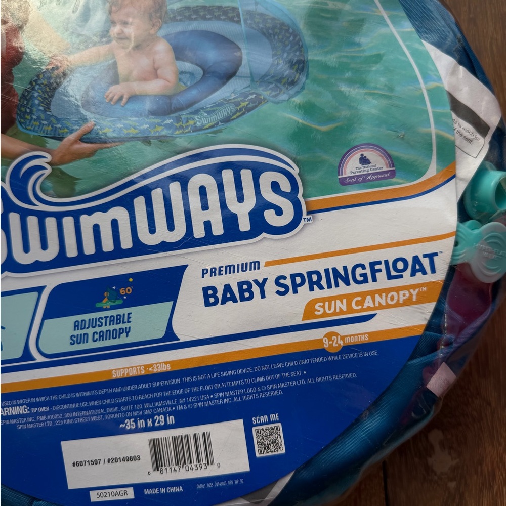 SwimWays Baby Spring Float with Canopy - Blue - Picture 7 of 8